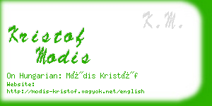 kristof modis business card